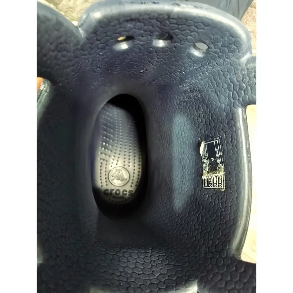 Crocs Kids Handle It Rain Boots Navy Blue Size J1 EUC Waterproof Pull On 12803